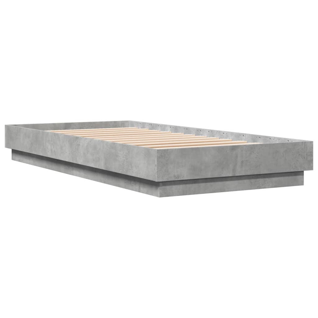 sengeramme 100x200 cm konstrueret træ betongrå