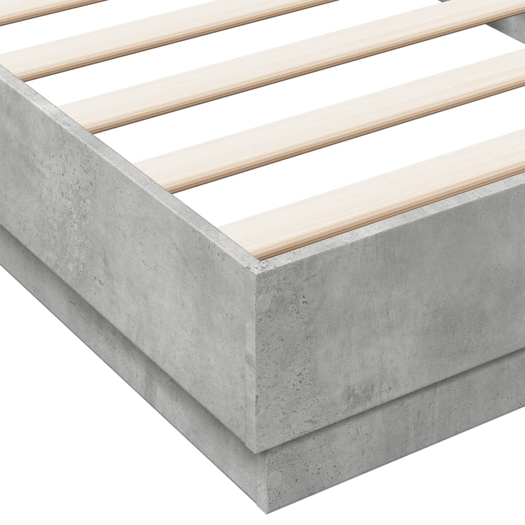 sengeramme 100x200 cm konstrueret træ betongrå