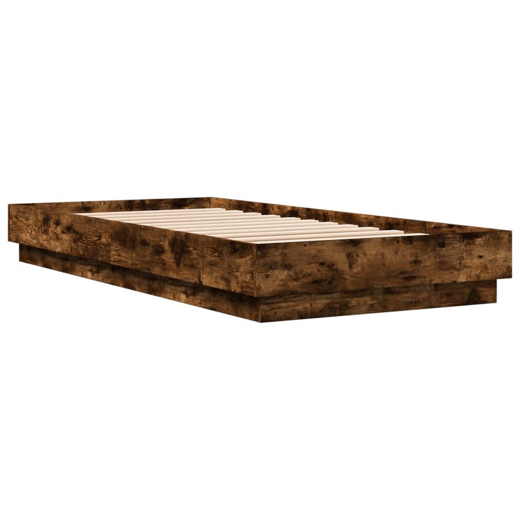 sengeramme 100x200 cm uden madras konstrueret træ røget eg