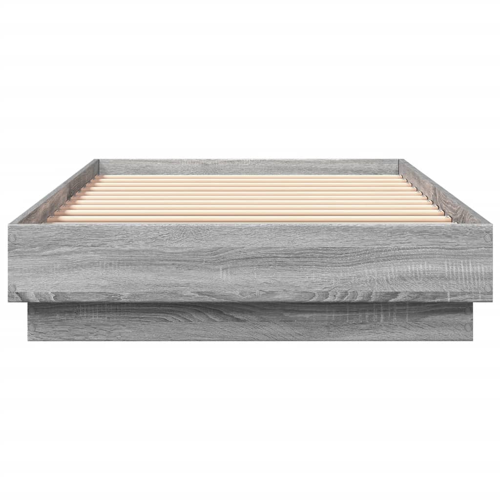 sengeramme 100x200 cm konstrueret træ grå sonoma-eg