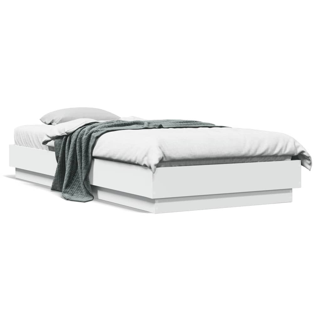 sengeramme 90x200 cm konstrueret træ hvid