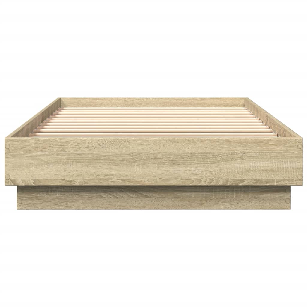 sengeramme 90x200 cm uden madras konstrueret træ sonoma-eg