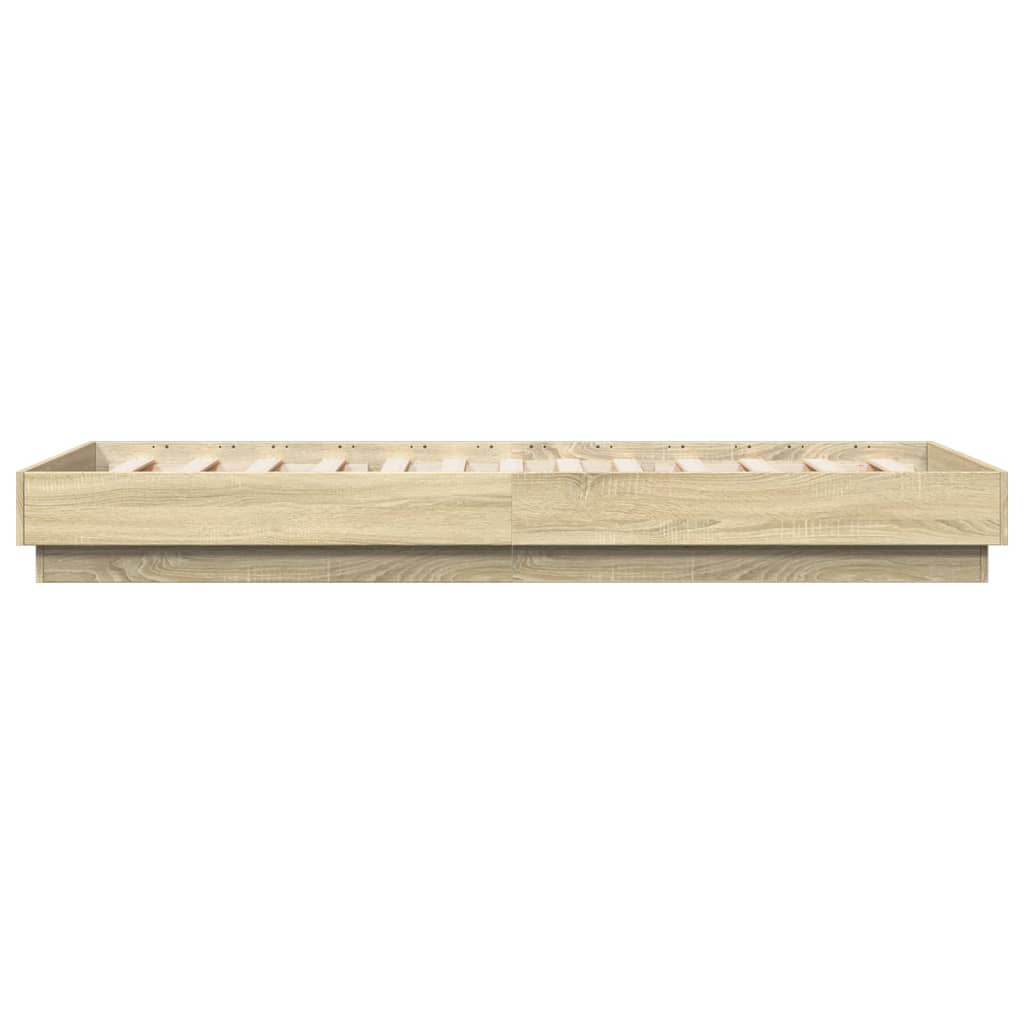 sengeramme 90x200 cm uden madras konstrueret træ sonoma-eg