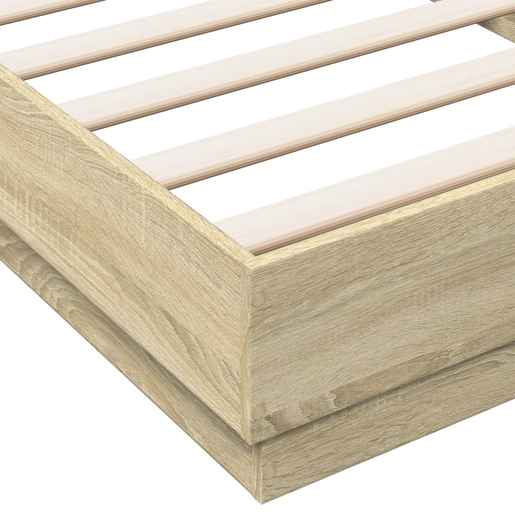 sengeramme 90x200 cm uden madras konstrueret træ sonoma-eg