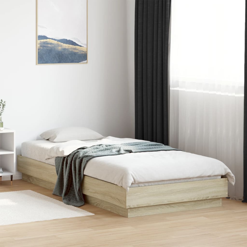 sengeramme 90x200 cm uden madras konstrueret træ sonoma-eg