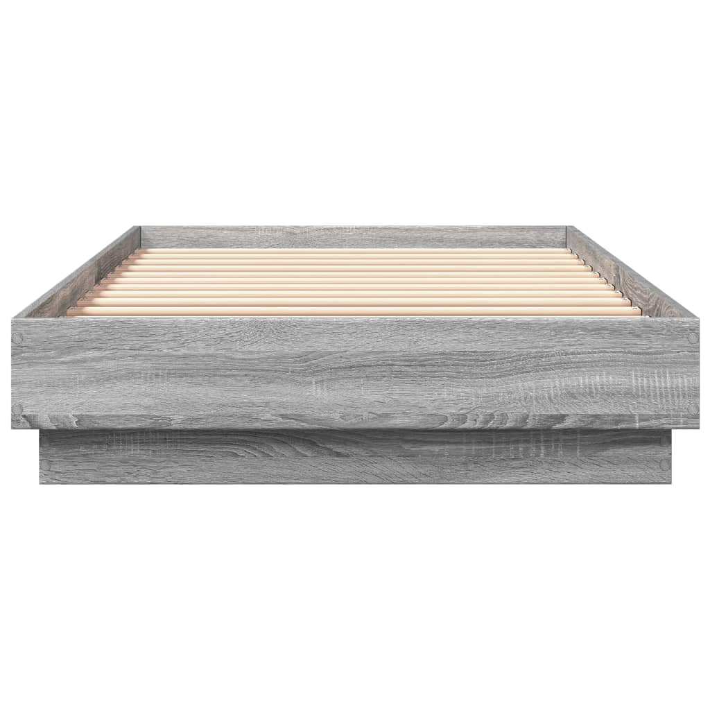 sengeramme 90x200 cm konstrueret træ grå sonoma-eg