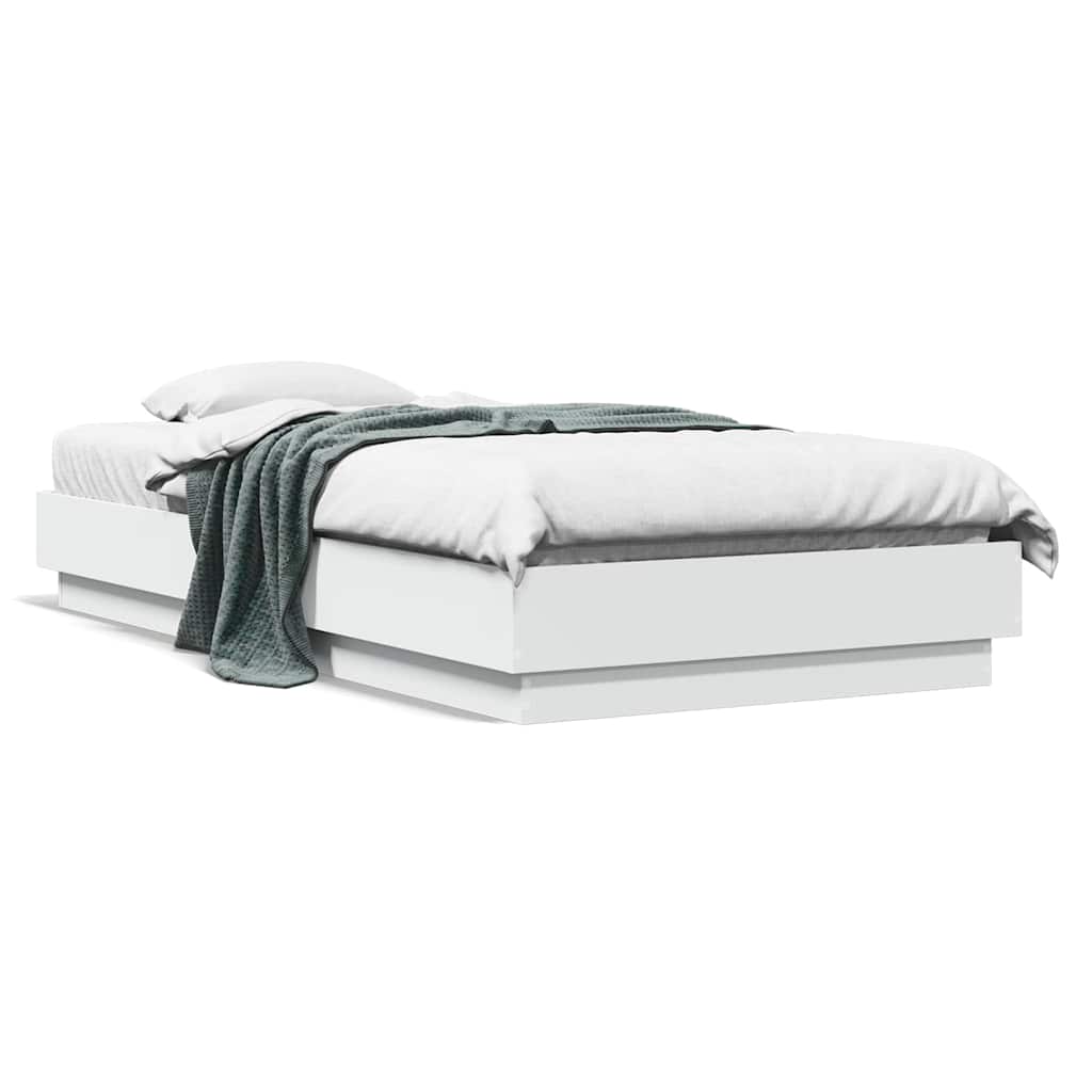 sengeramme 90x190 cm konstrueret træ hvid
