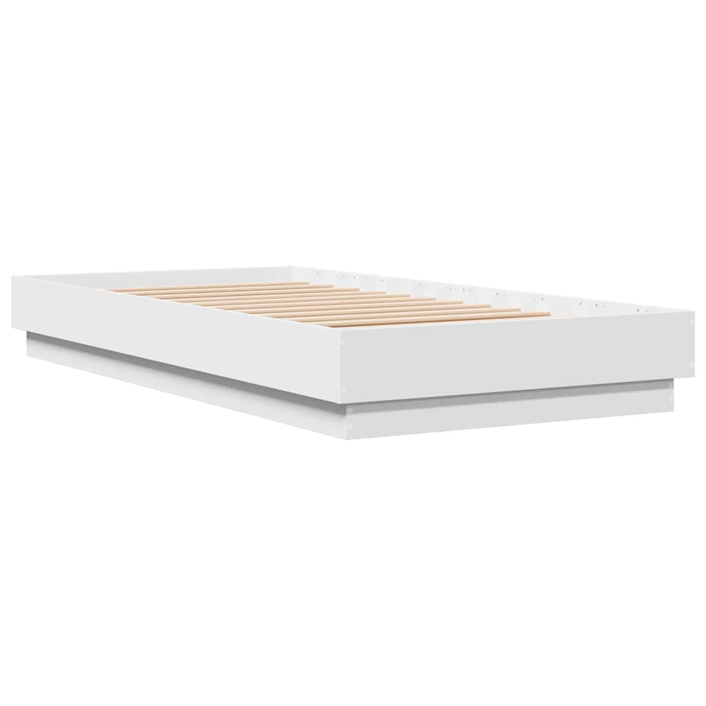 sengeramme 90x190 cm konstrueret træ hvid