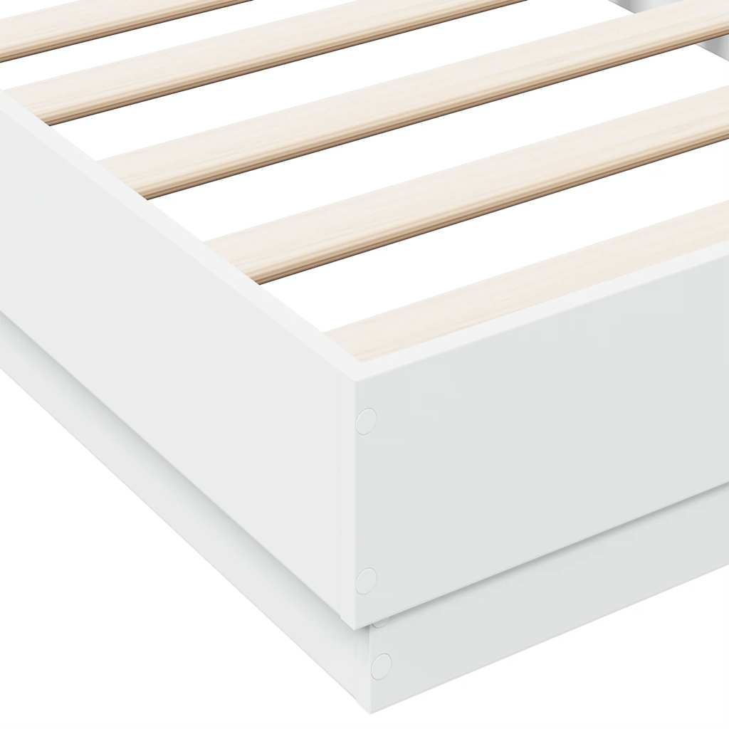 sengeramme 90x190 cm konstrueret træ hvid