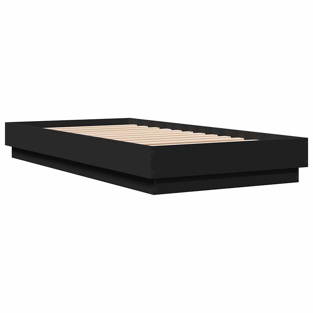 sengeramme 90x190 cm konstrueret træ sort