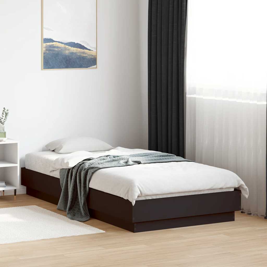 sengeramme 90x190 cm konstrueret træ sort