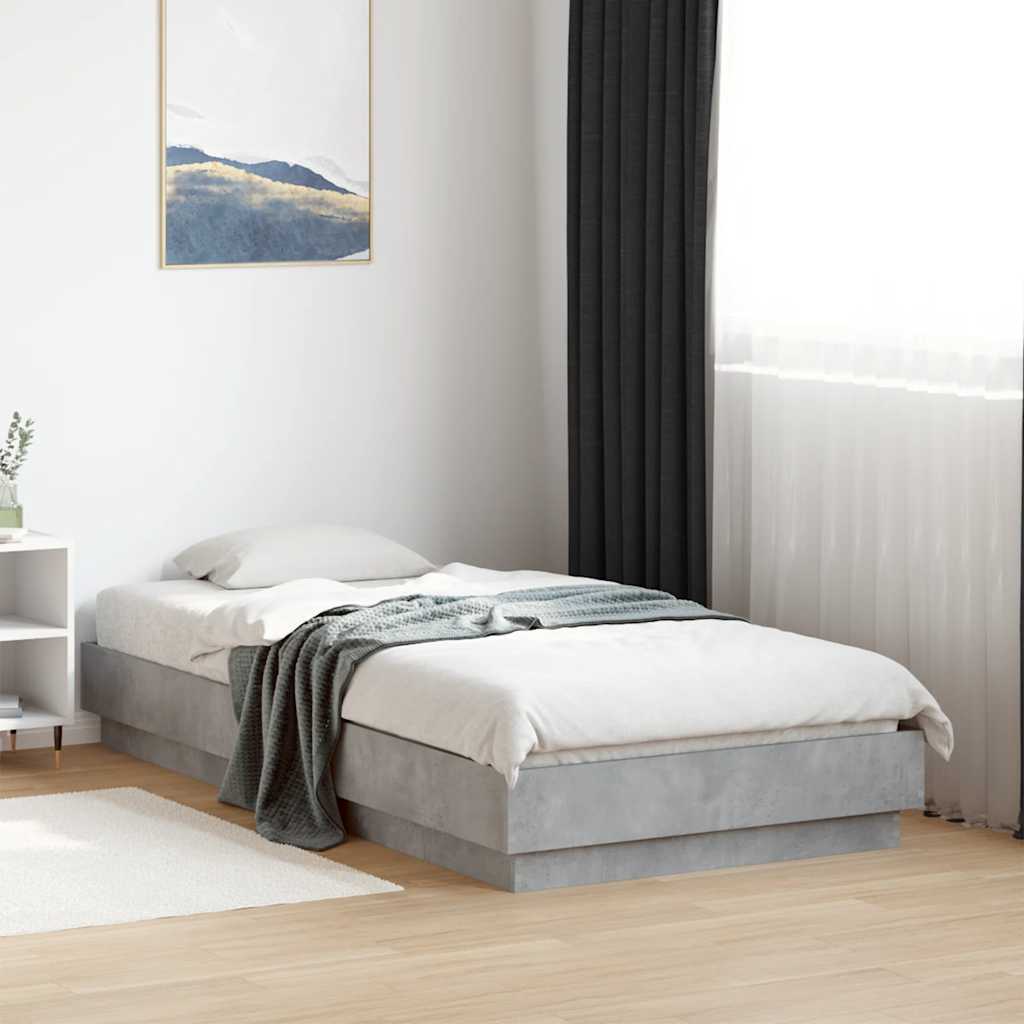 sengeramme 90x190 cm konstrueret træ betongrå