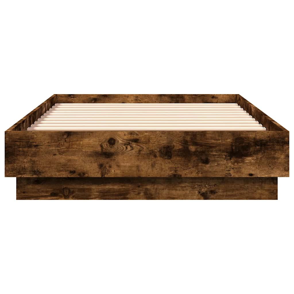 sengeramme 90x190 cm uden madras konstrueret træ røget eg