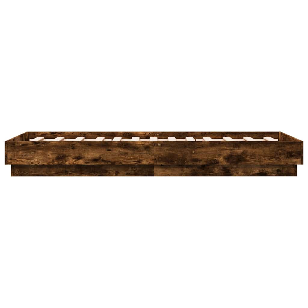 sengeramme 90x190 cm uden madras konstrueret træ røget eg