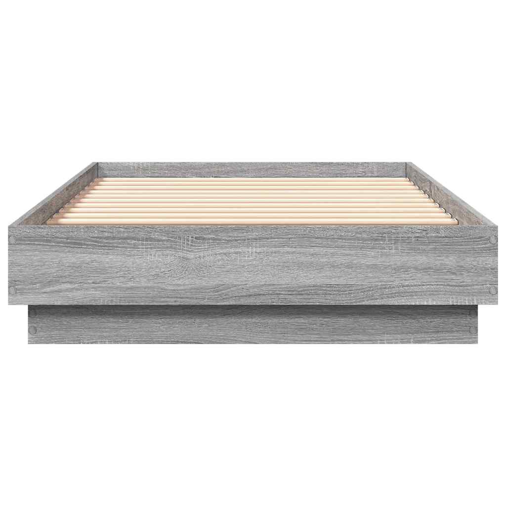 sengeramme 90x190 cm konstrueret træ grå sonoma-eg