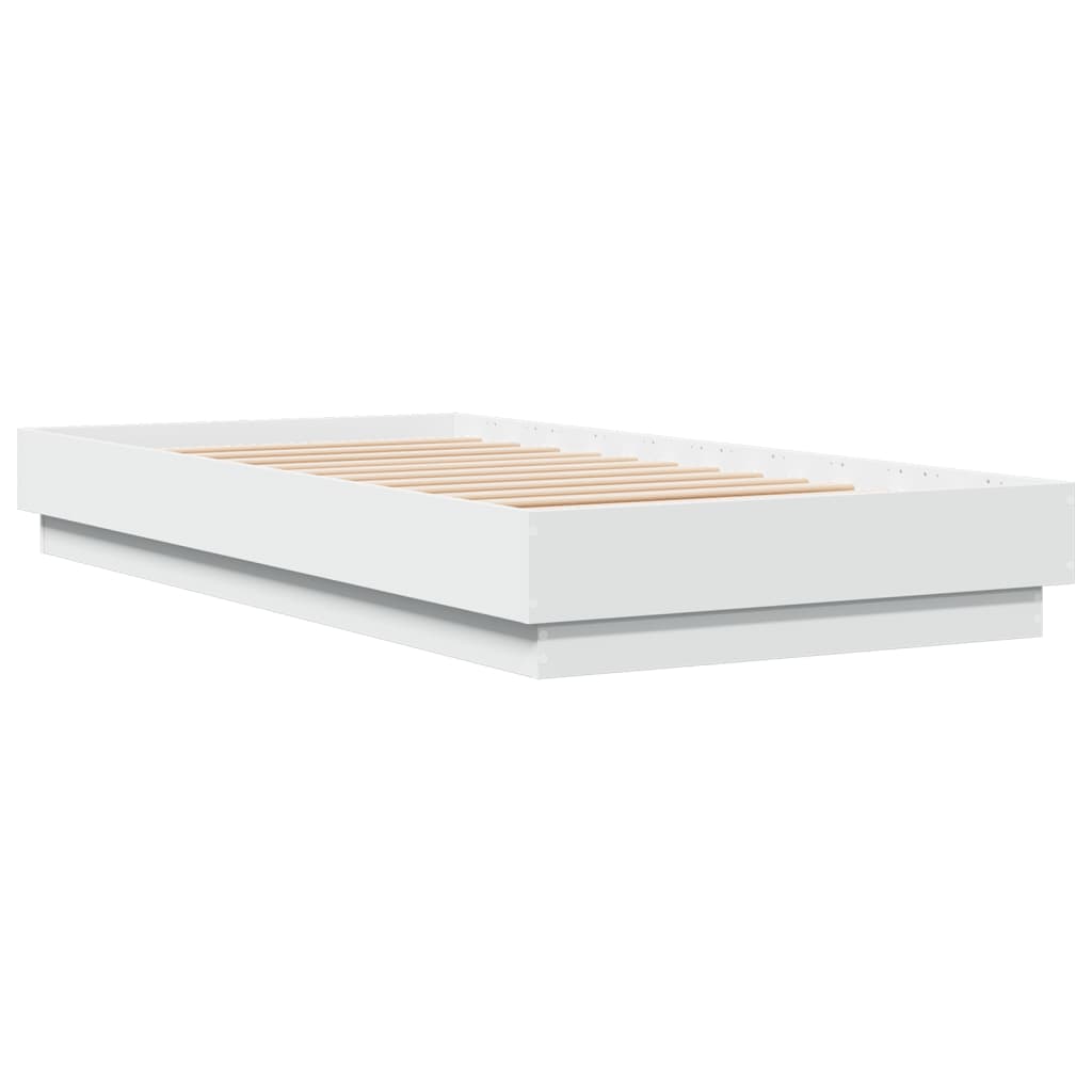 sengeramme 75x190 cm konstrueret træ hvid