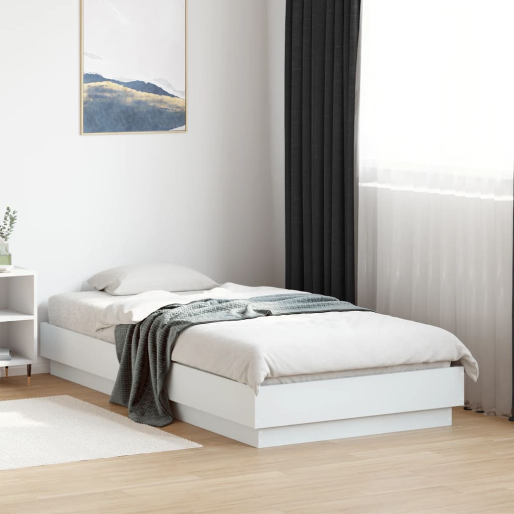 sengeramme 75x190 cm konstrueret træ hvid