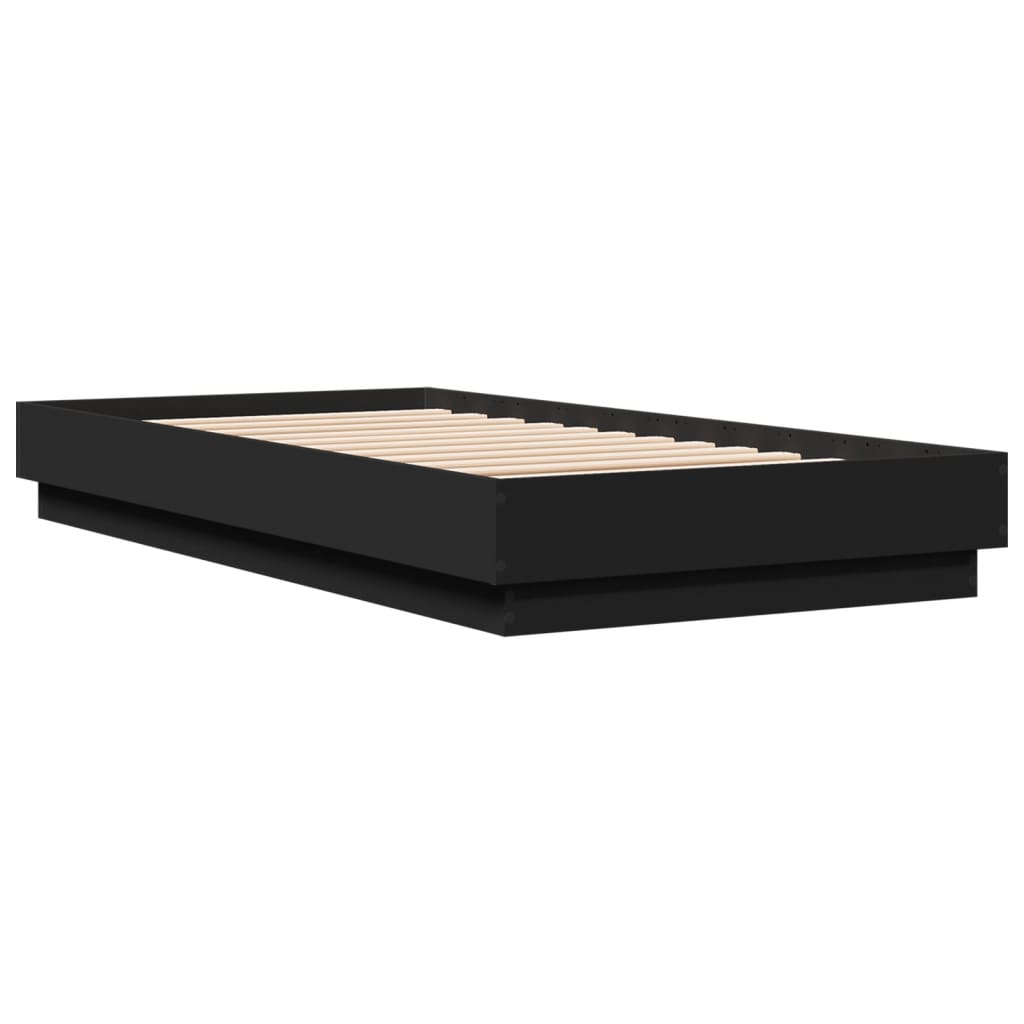 sengeramme 75x190 cm konstrueret træ sort