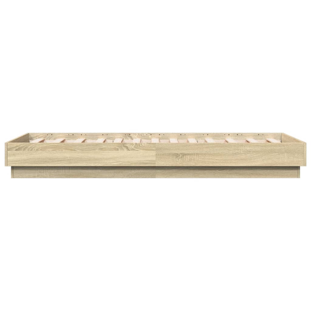sengeramme 75x190 cm uden madras konstrueret træ sonoma-eg