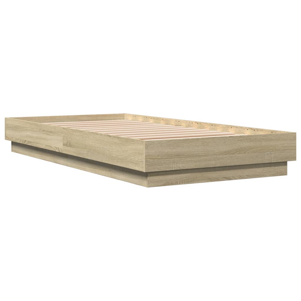 sengeramme 75x190 cm uden madras konstrueret træ sonoma-eg