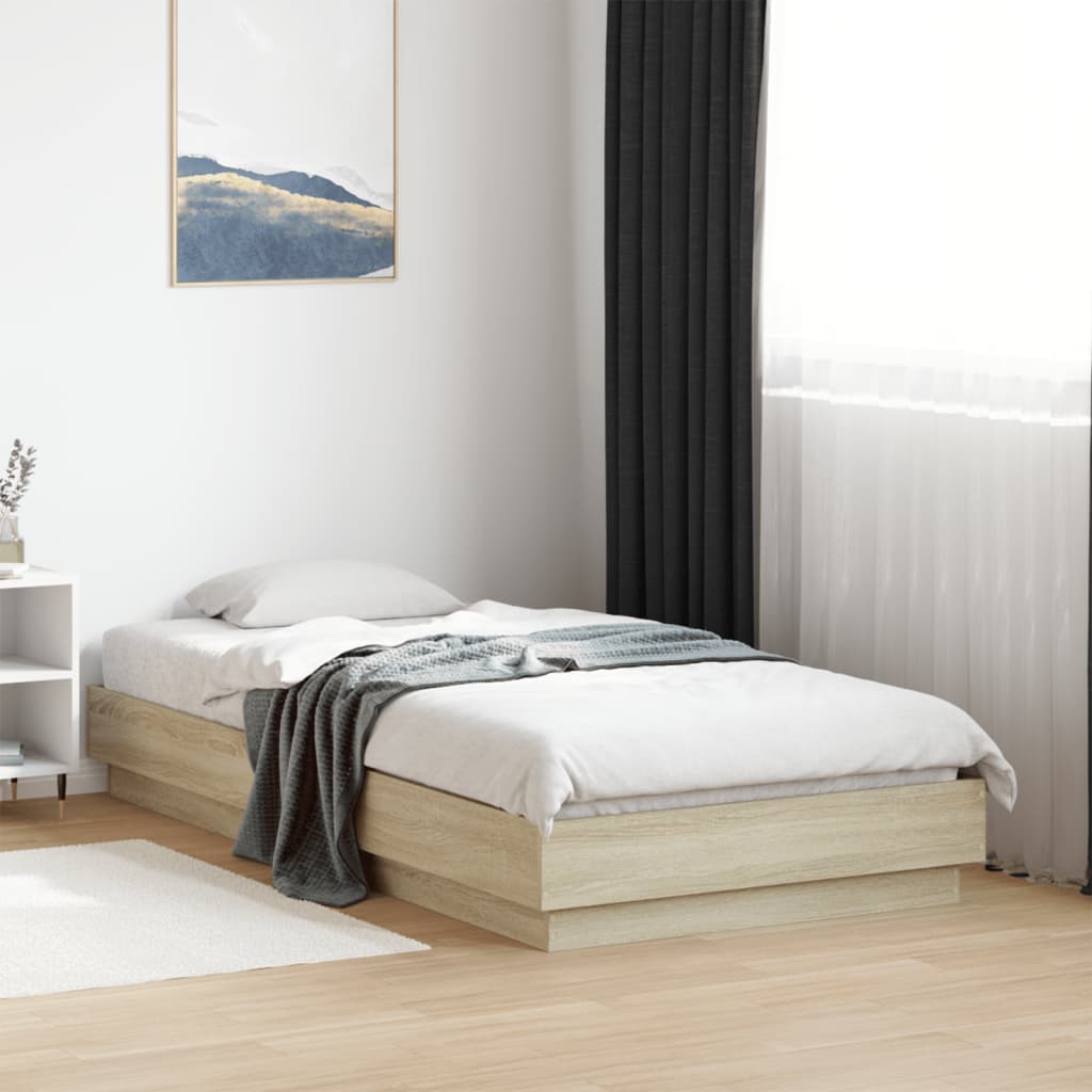 sengeramme 75x190 cm uden madras konstrueret træ sonoma-eg