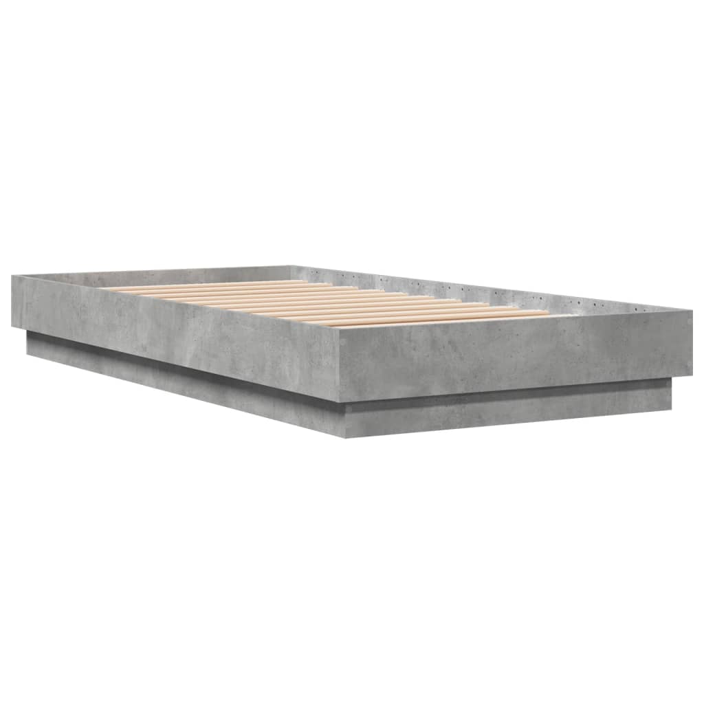 sengeramme 75x190 cm konstrueret træ betongrå