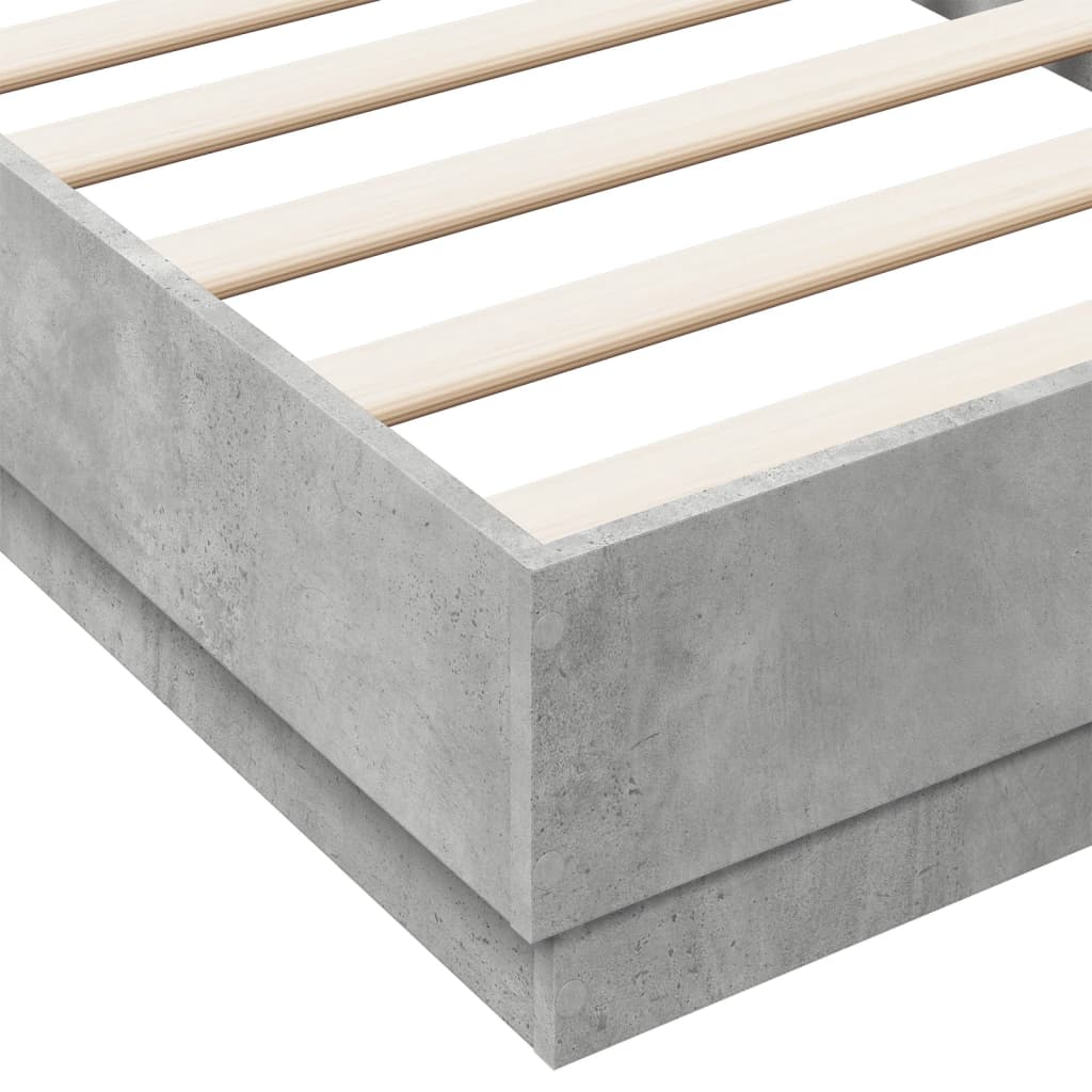 sengeramme 75x190 cm konstrueret træ betongrå