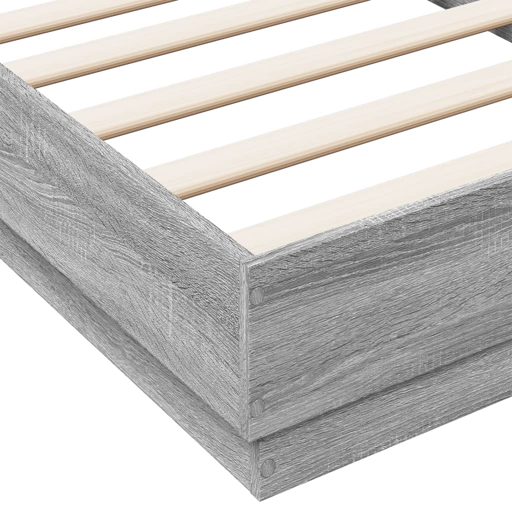 sengeramme 75x190 cm konstrueret træ grå sonoma-eg