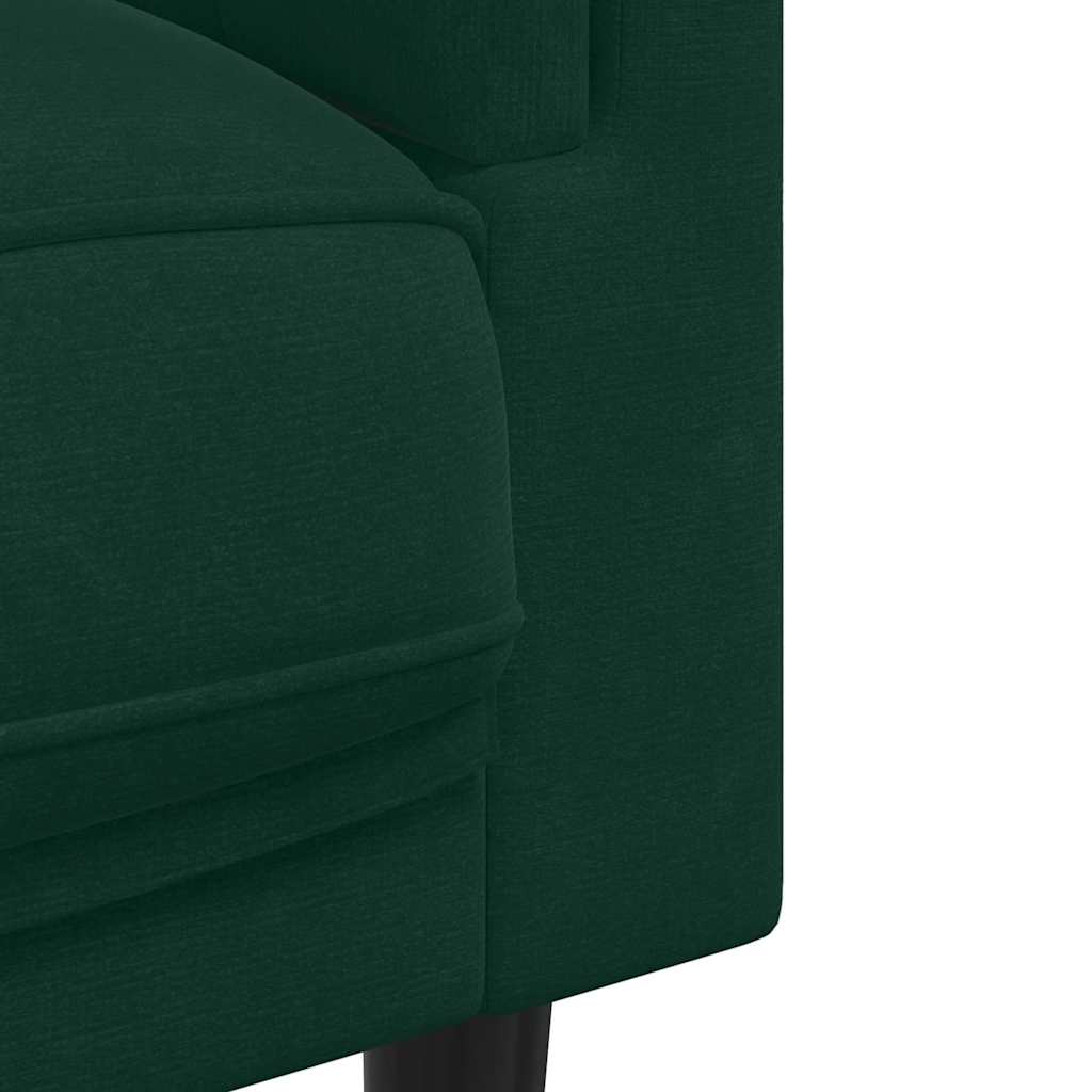sofasæt 3 dele med puder velour mørkegrøn