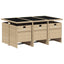 spisebordssæt til haven 7 dele med hynder polyrattan beige
