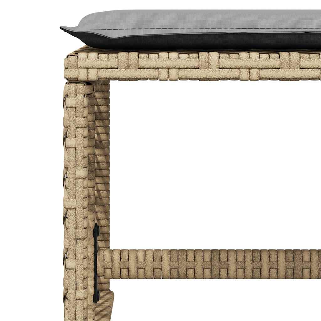 spisebordssæt til haven 15 dele med hynder polyrattan beige