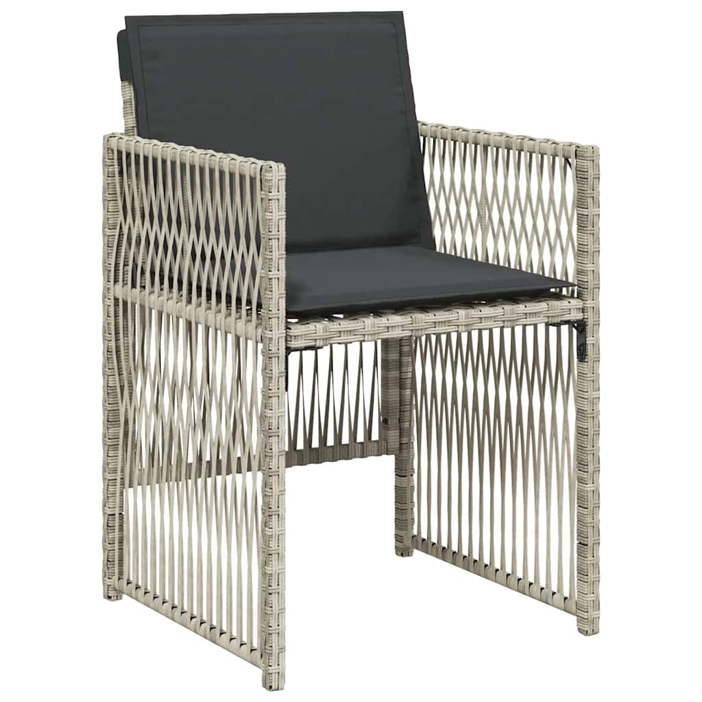 loungesæt til haven 11 dele med hynder polyrattan lysegrå