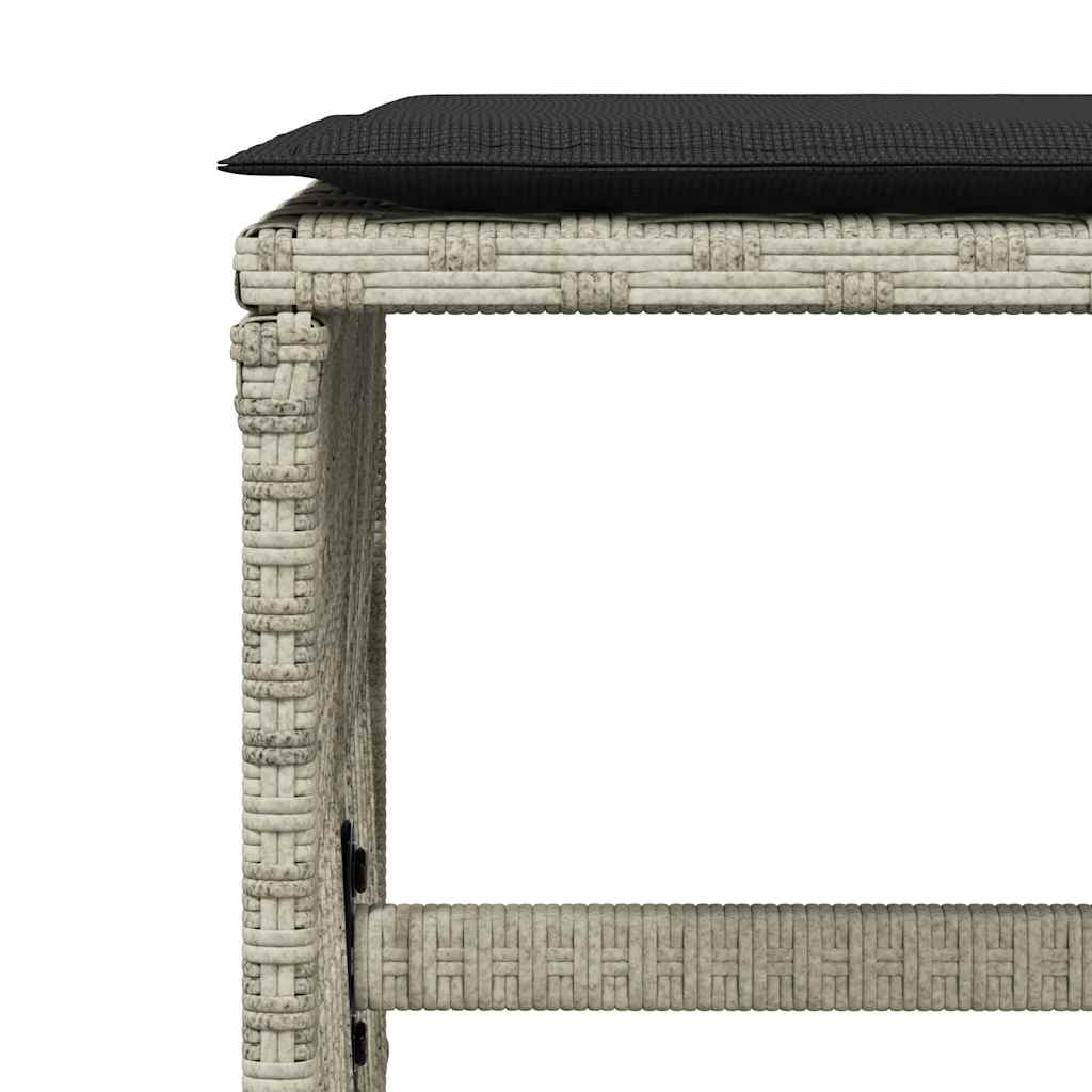 loungesæt til haven 11 dele med hynder polyrattan lysegrå