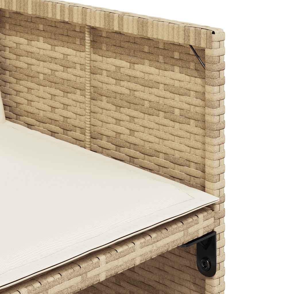 spisebordssæt til haven 11 dele med hynder polyrattan beige