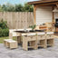 spisebordssæt til haven 11 dele med hynder polyrattan beige