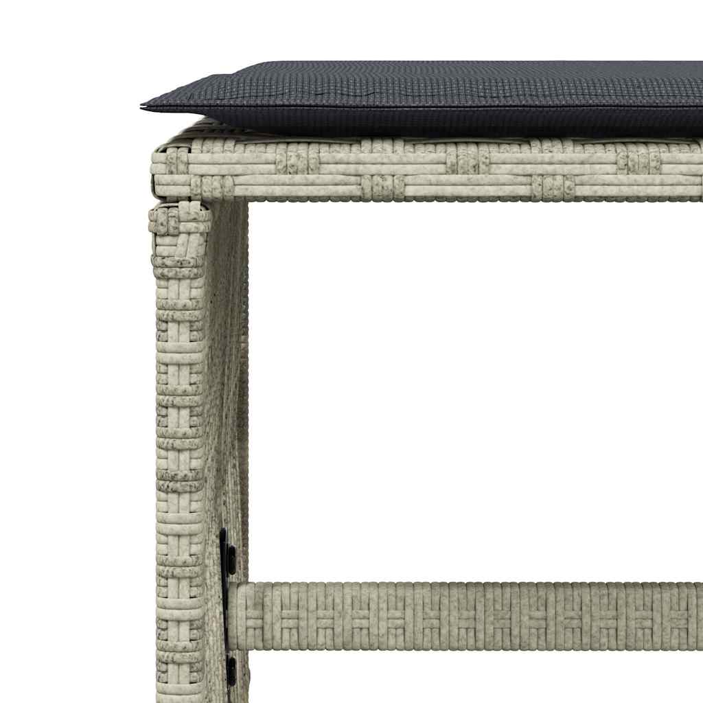 loungesæt til haven 11 dele med hynder polyrattan lysegrå