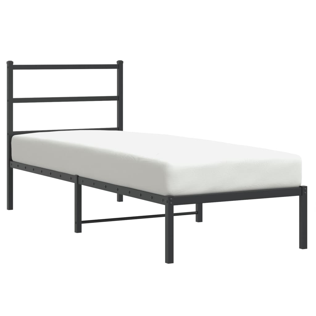 sengeramme med sengegavl 75x190 cm metal sort