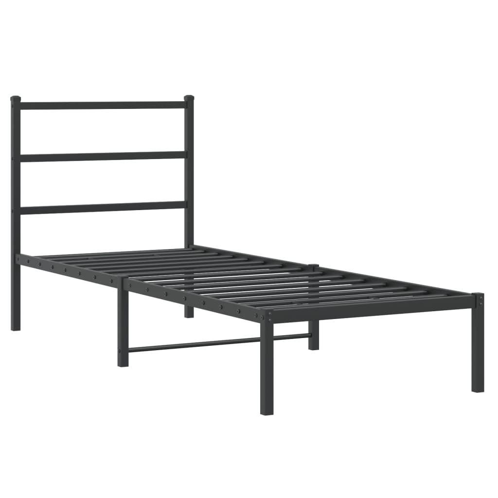 sengeramme med sengegavl 75x190 cm metal sort