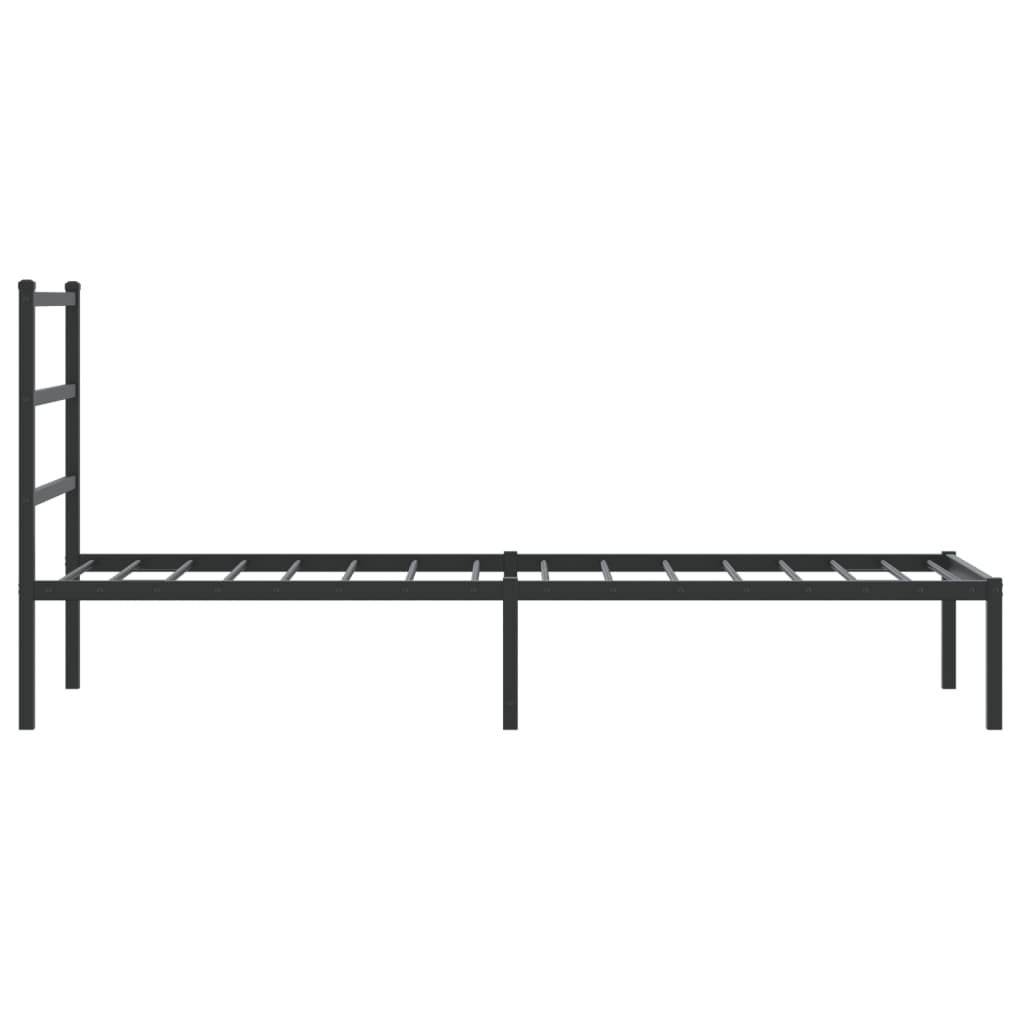 sengeramme med sengegavl 75x190 cm metal sort