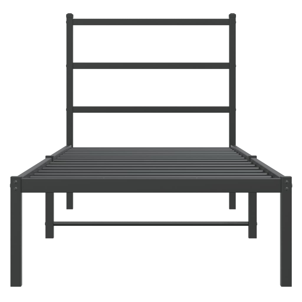 sengeramme med sengegavl 80x200 cm metal sort