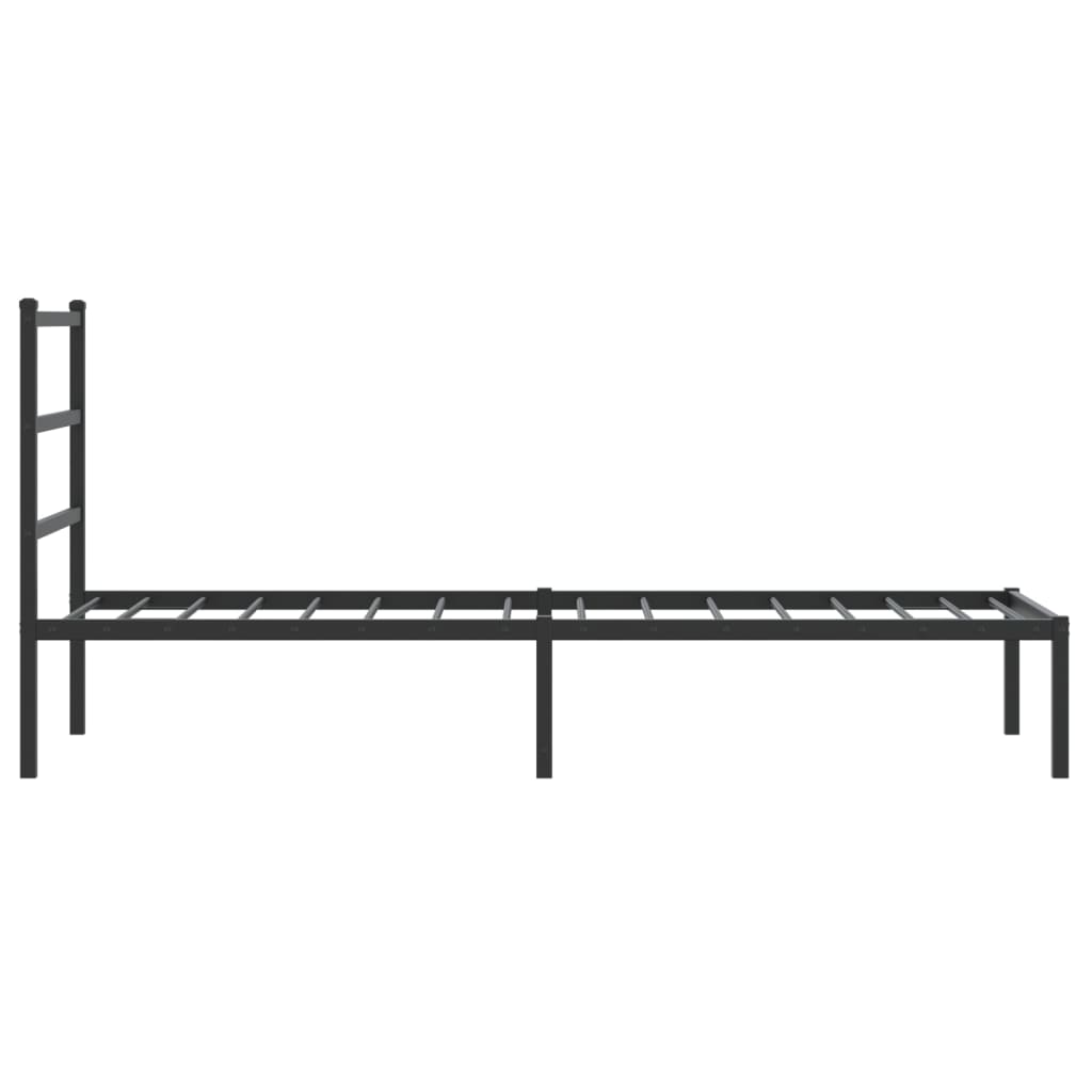 sengeramme med sengegavl 80x200 cm metal sort