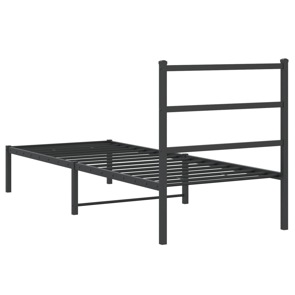 sengeramme med sengegavl 80x200 cm metal sort