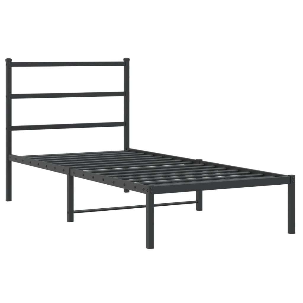 sengeramme med sengegavl 90x190 cm metal sort