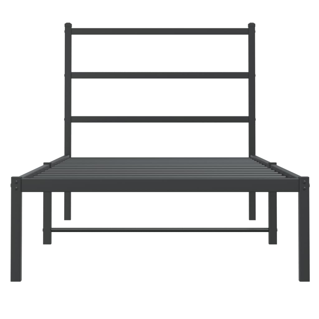 sengeramme med sengegavl 90x190 cm metal sort