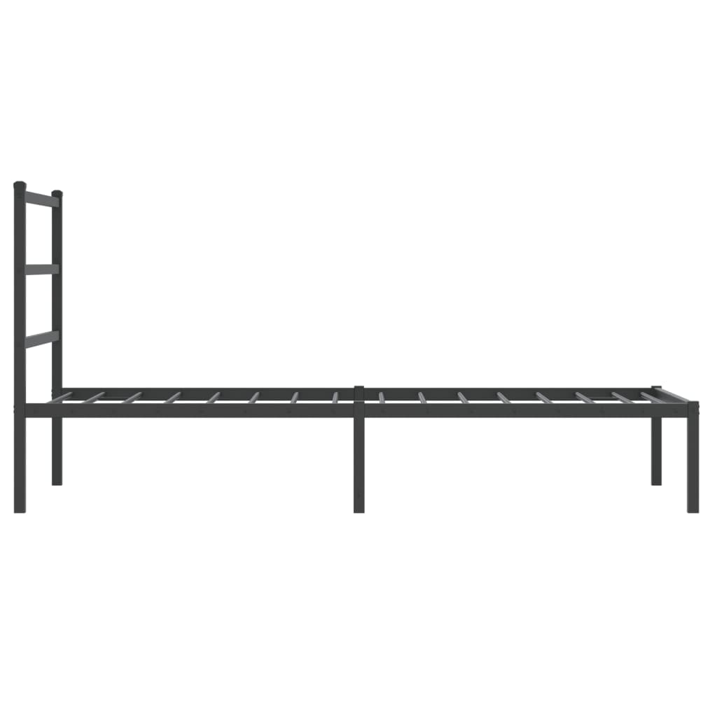 sengeramme med sengegavl 90x190 cm metal sort