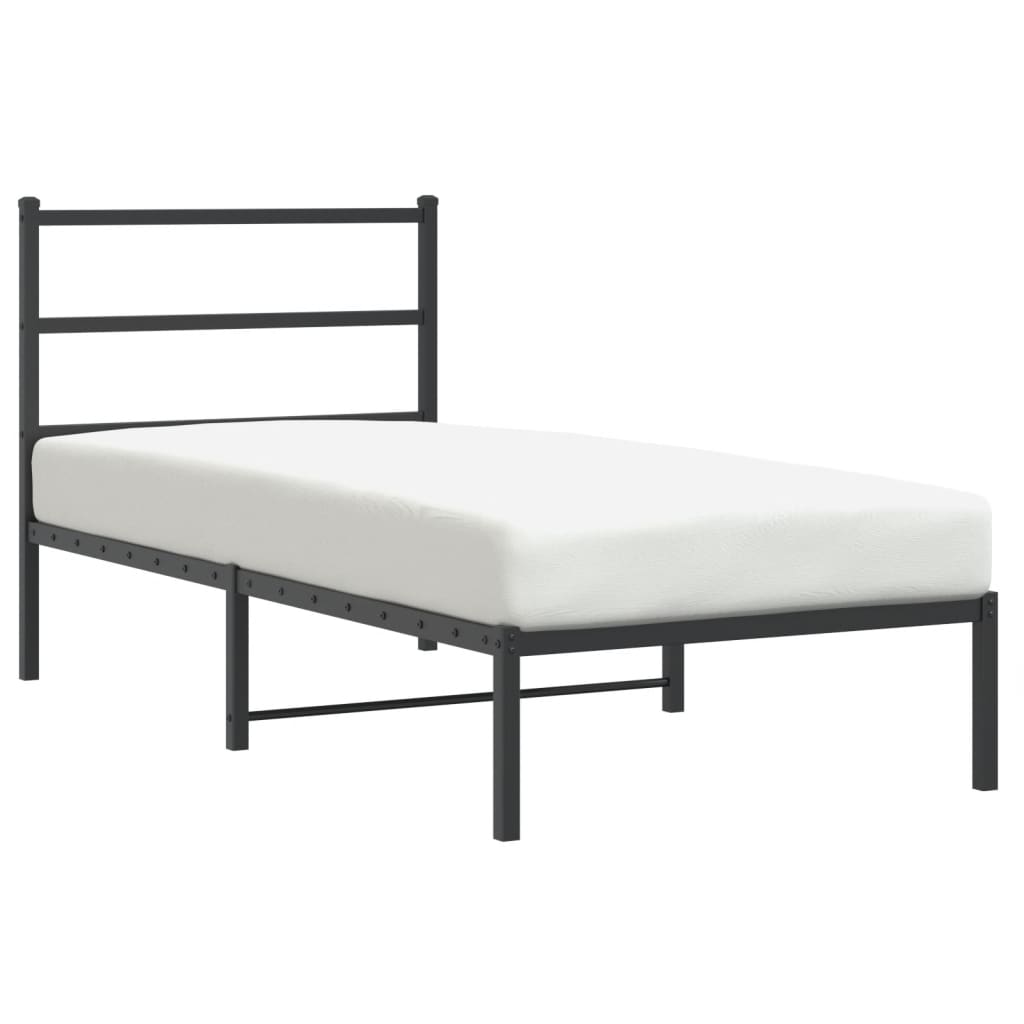 sengeramme med sengegavl 90x200 cm metal sort