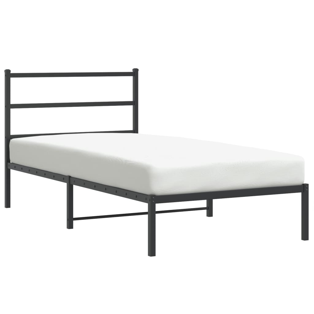 sengeramme med sengegavl 100x200 cm metal sort