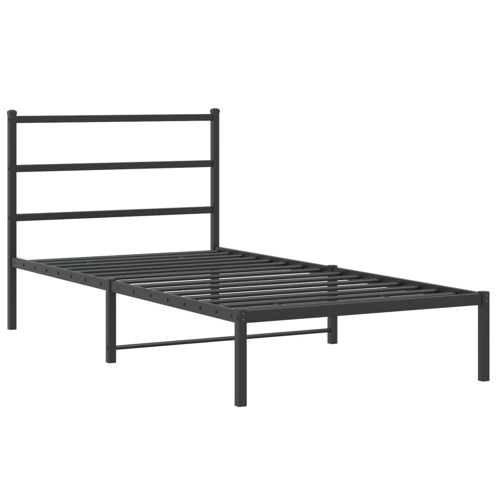 sengeramme med sengegavl 100x200 cm metal sort