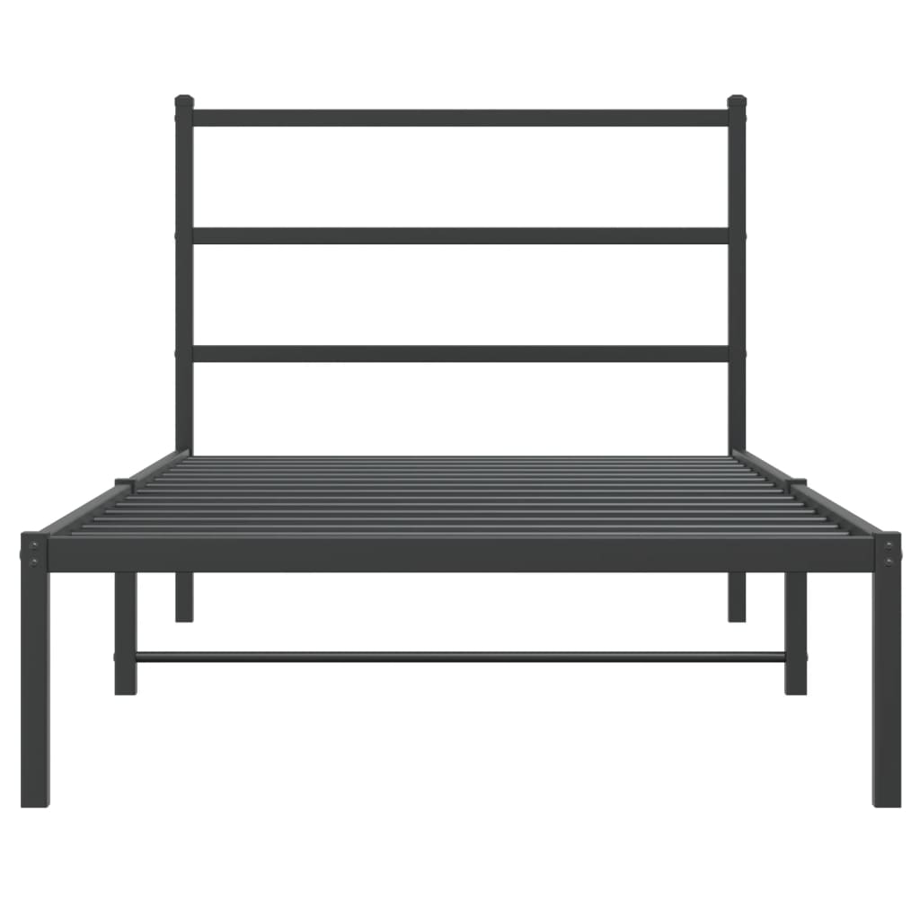 sengeramme med sengegavl 100x200 cm metal sort