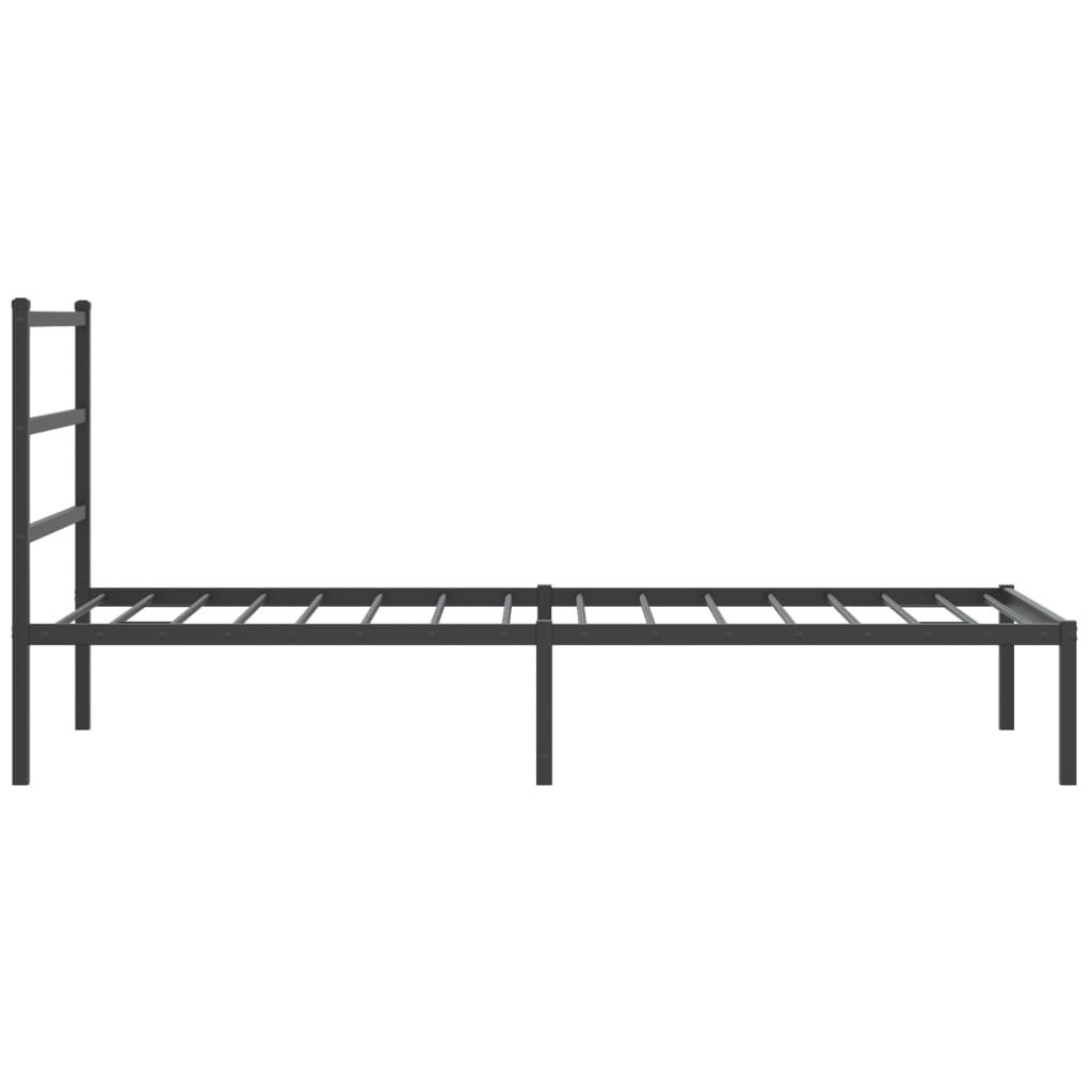 sengeramme med sengegavl 100x200 cm metal sort